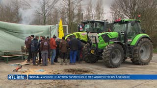 Action symbolique des jeunes agriculteurs chez Syngenta, à Senneffe.