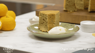 Chiffon cake, crème au yuzu