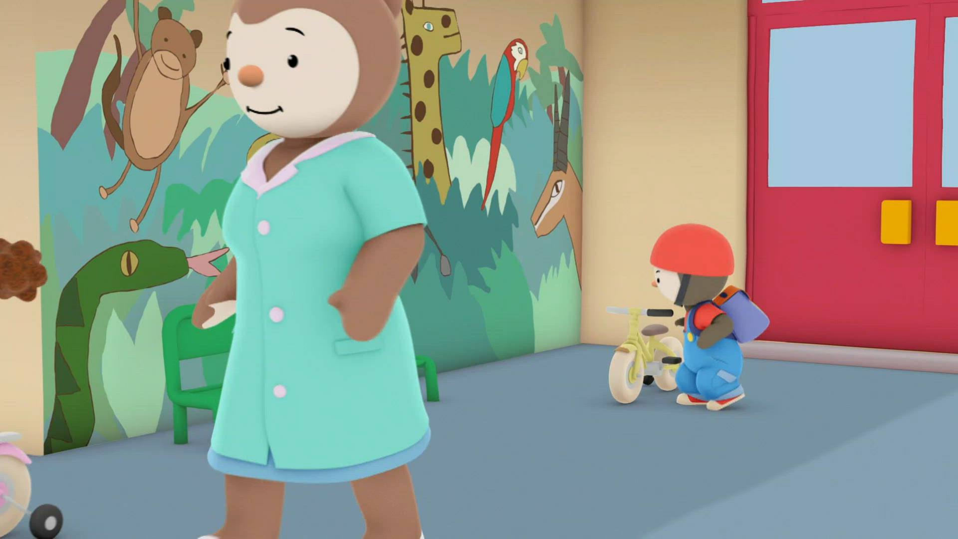 Le vélo rouge tout neuf