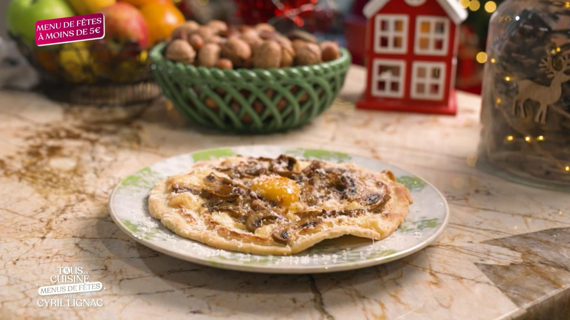 Velouté de panais aux épices et pizzette fromage champignons