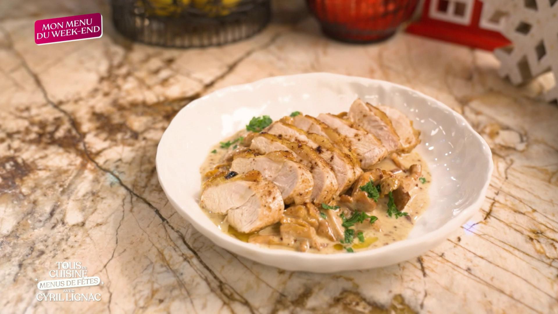 Suprêmes de volaille de Loué et verrines de pommes caramélisées