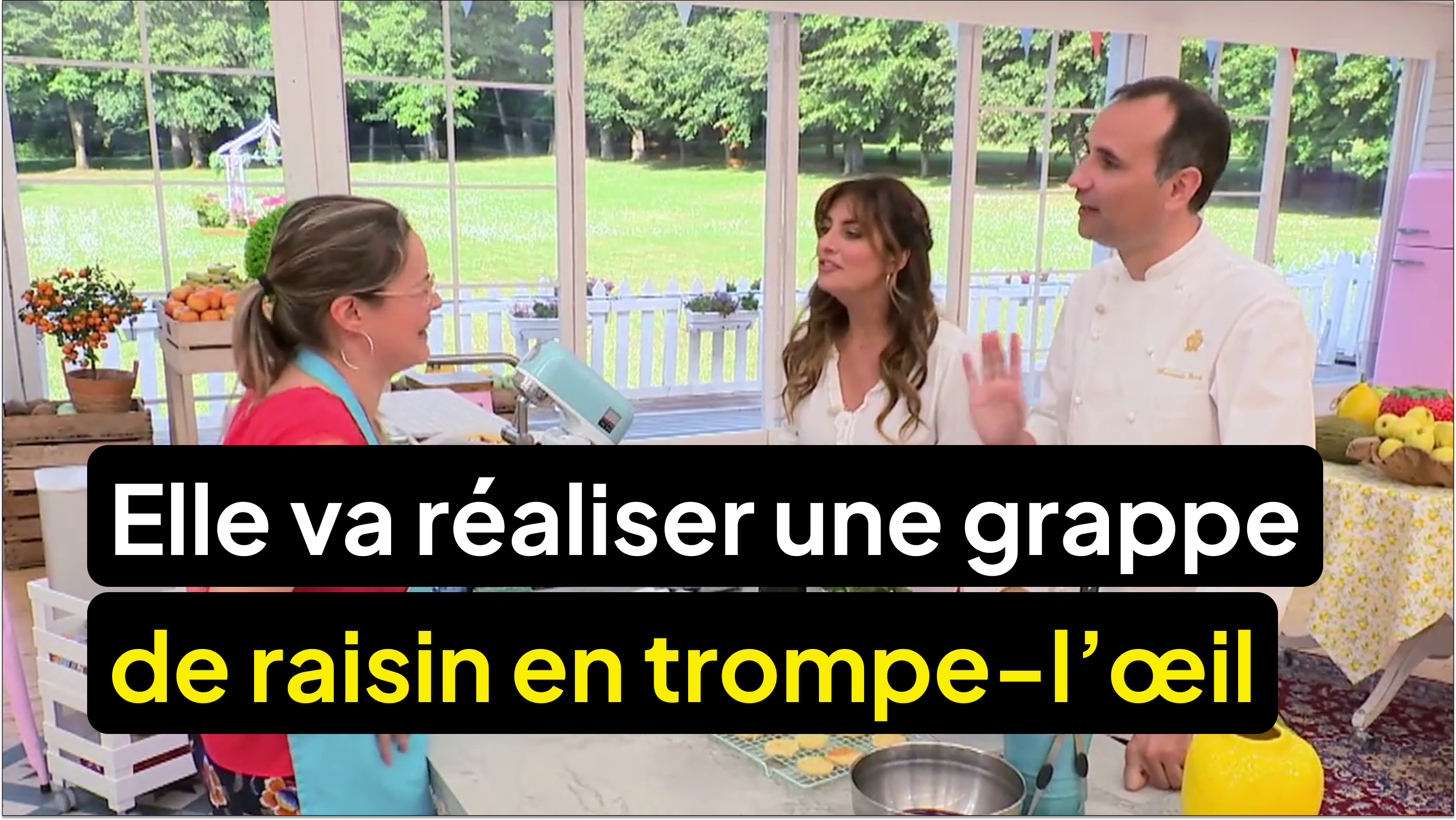 Elle souhaite réaliser une grappe de raisin en trompe-l’œil