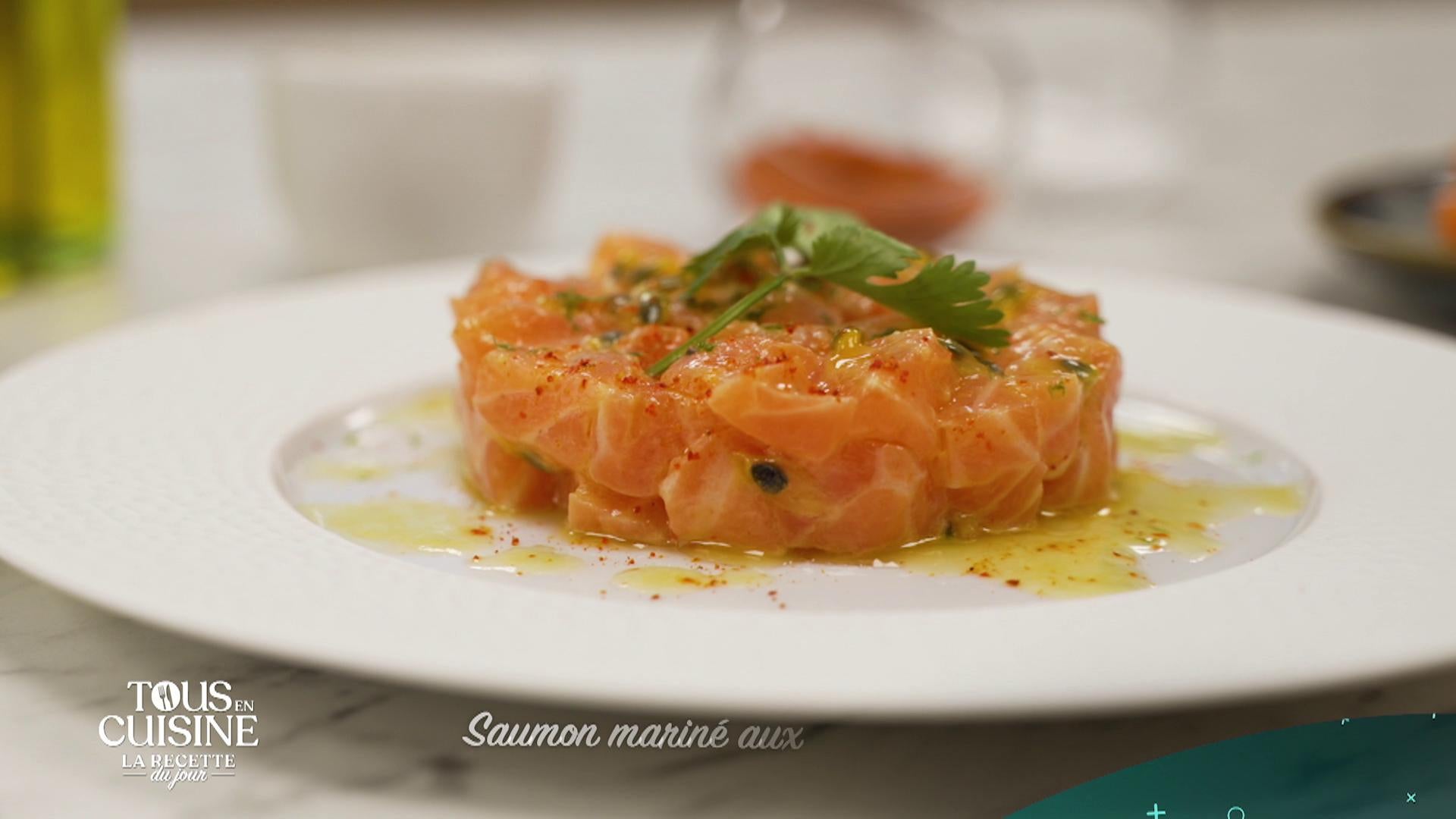 Saumon mariné aux fruits de la passion et poivre timut