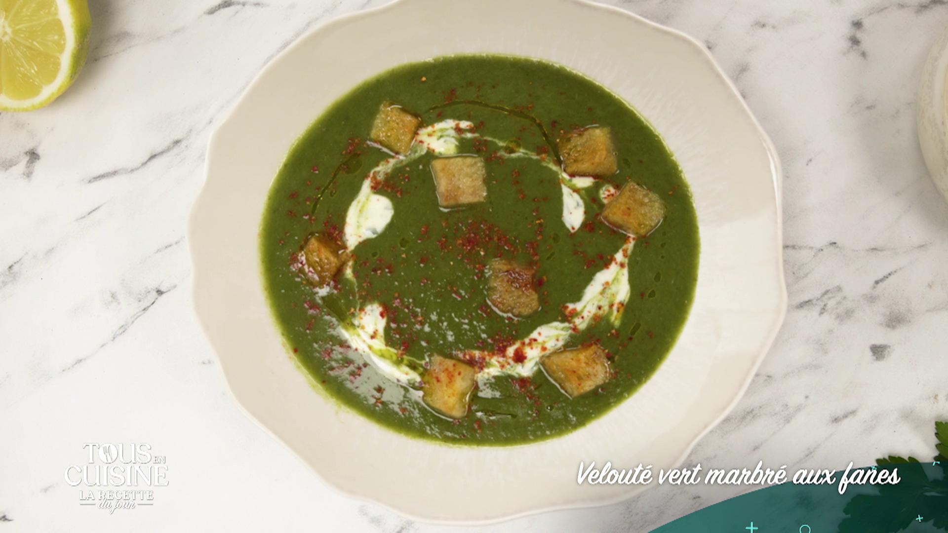 Velouté vert marbré aux fanes