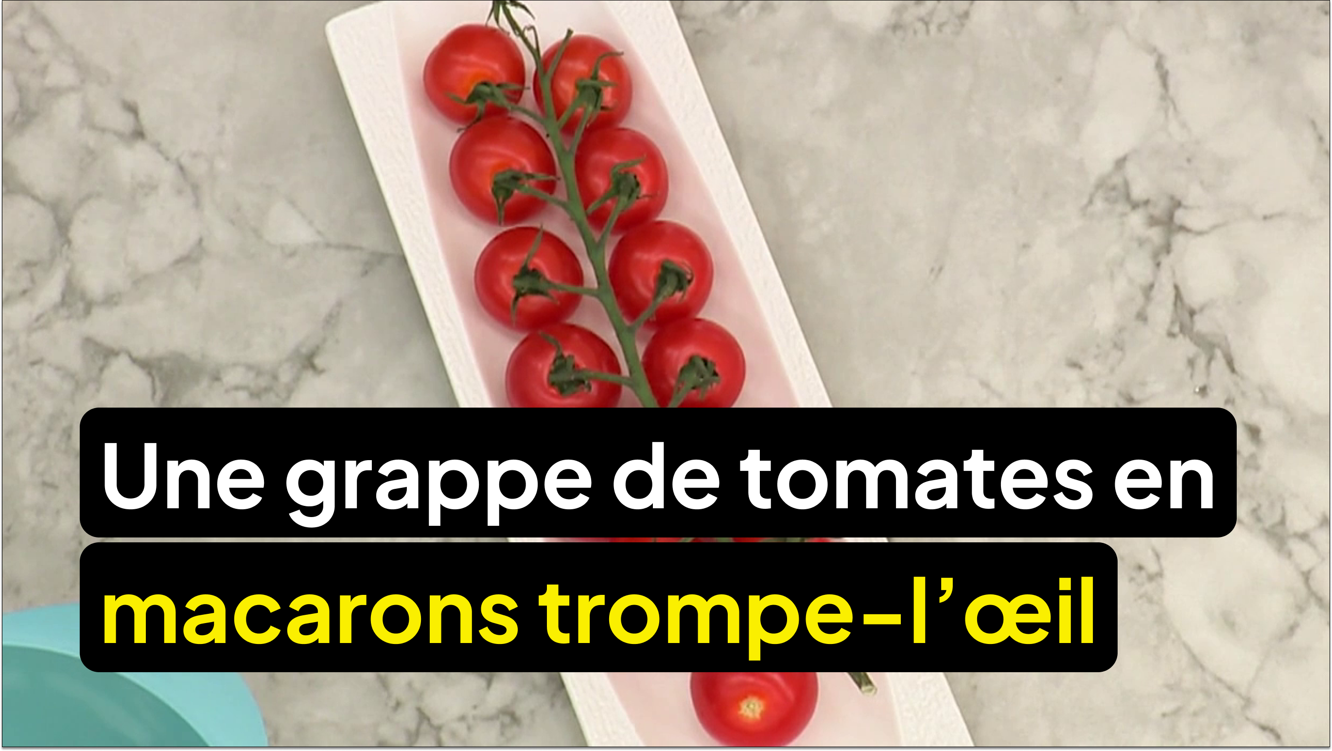 Elle souhaite réaliser une grappe de tomates en macarons façon trompe-l’œil
