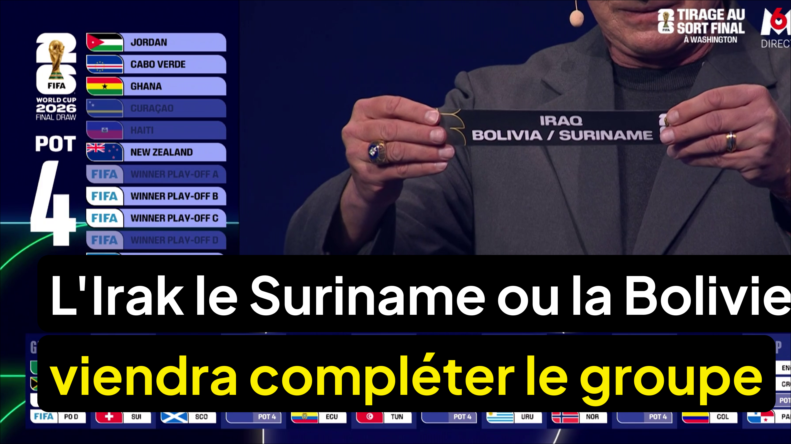L'Irak le Suriname ou la Bolivie viendra compléter le groupe de la France