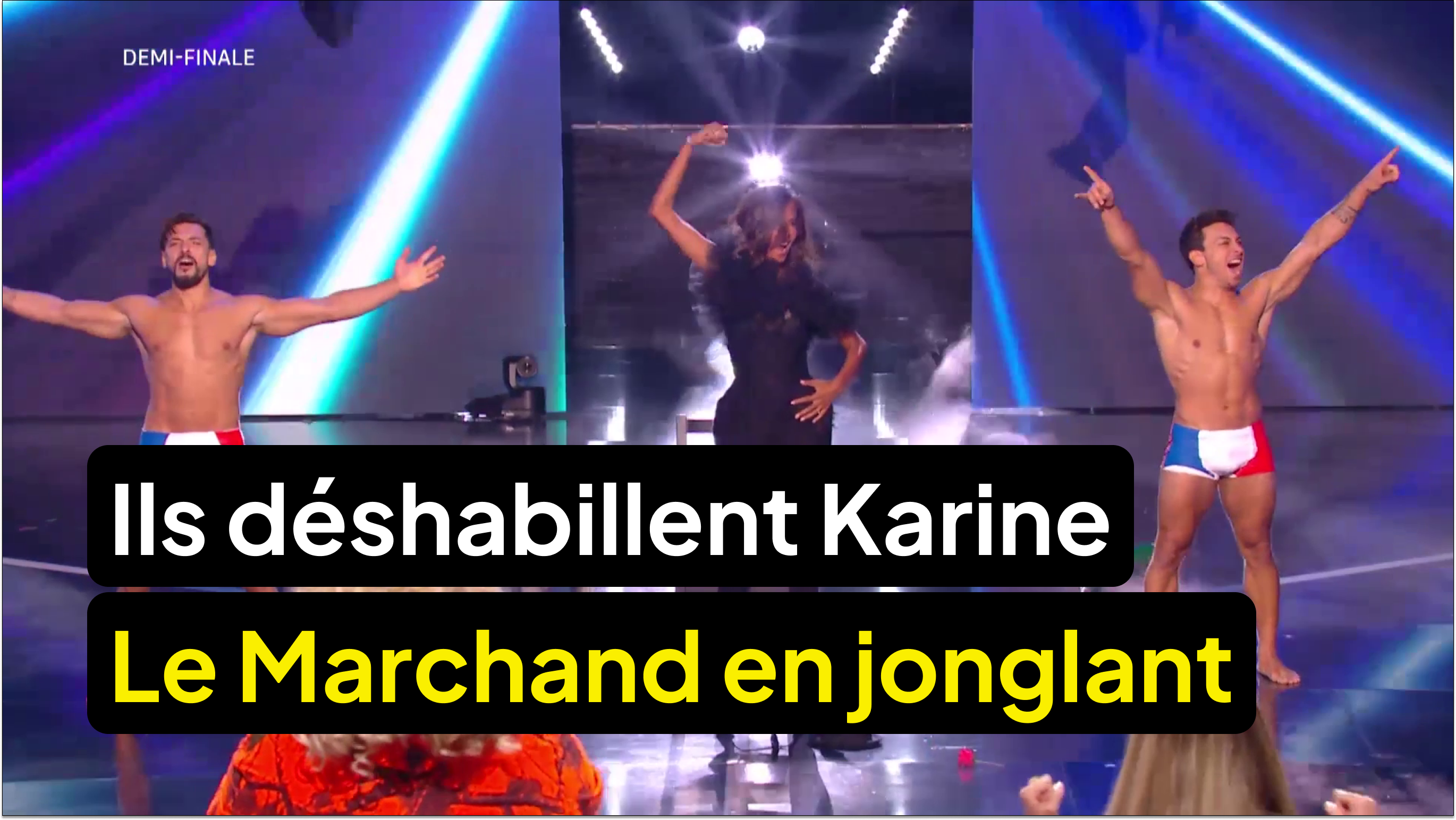 Ils déshabillent Karine Le Marchand en jonglant