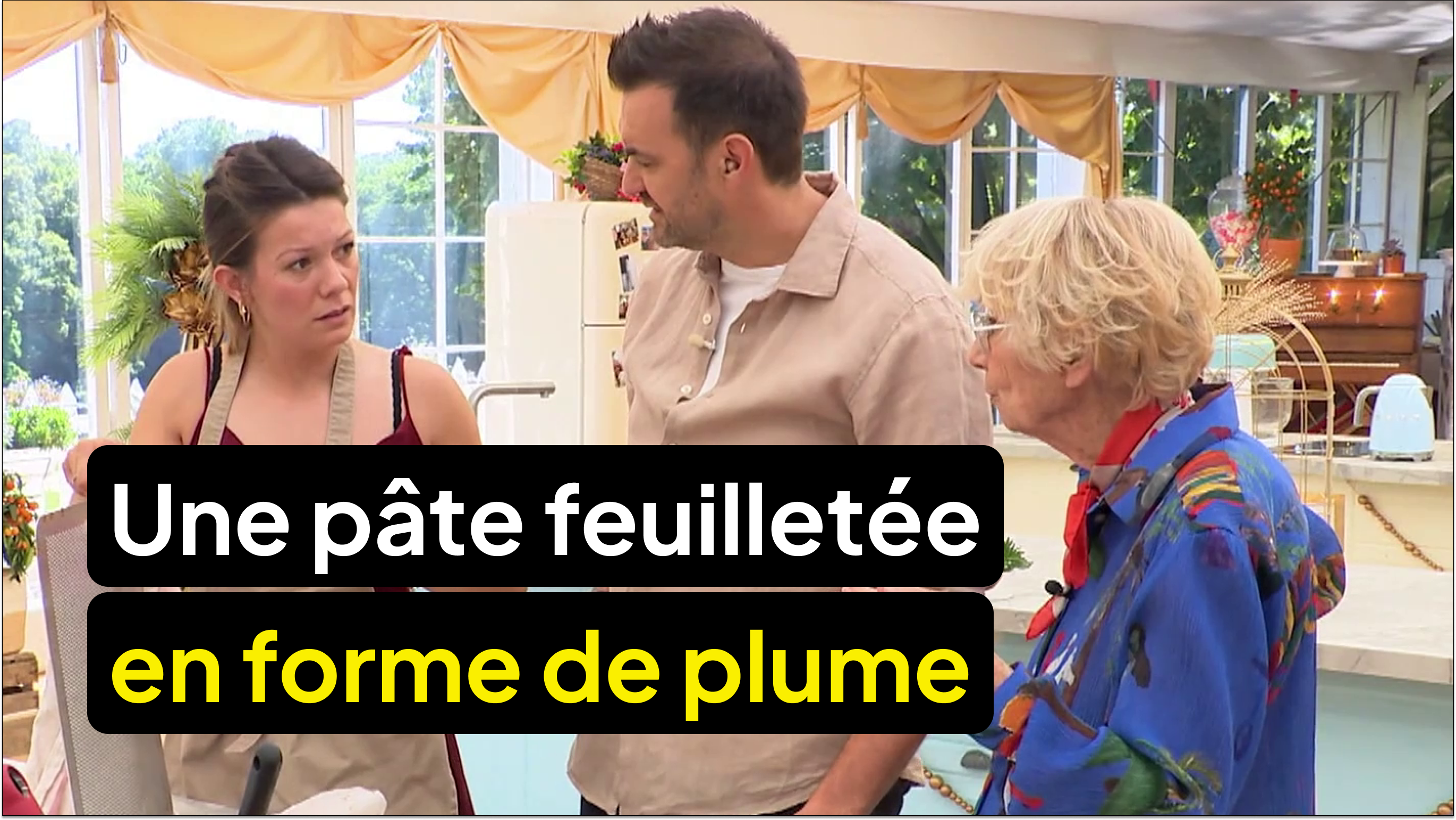 Elle veut réaliser une pâte feuilletée en forme de plume