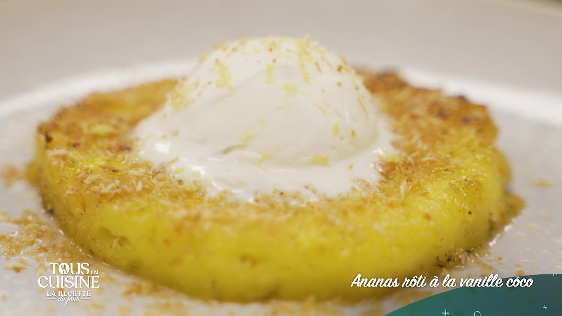Ananas rôti à la vanille coco