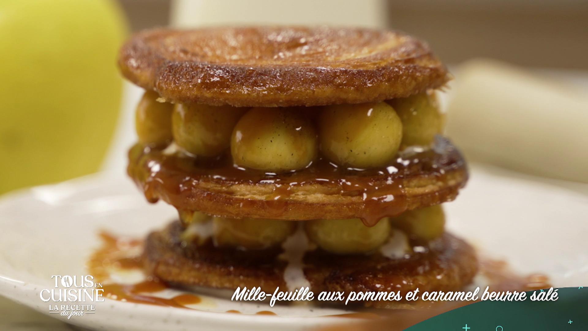 Mille-feuille aux pommes et caramel beurre salé