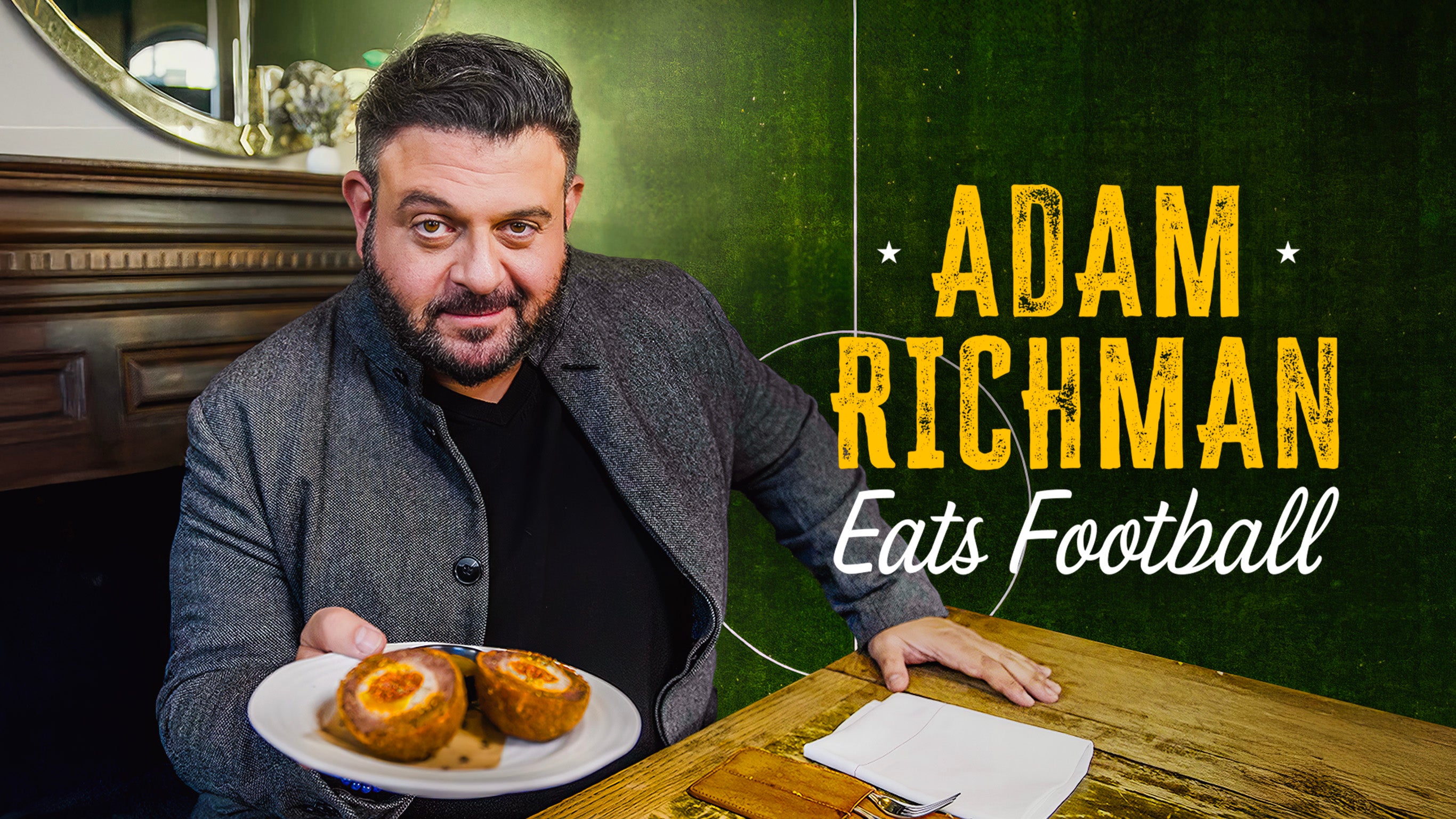 Adam Richman eats football