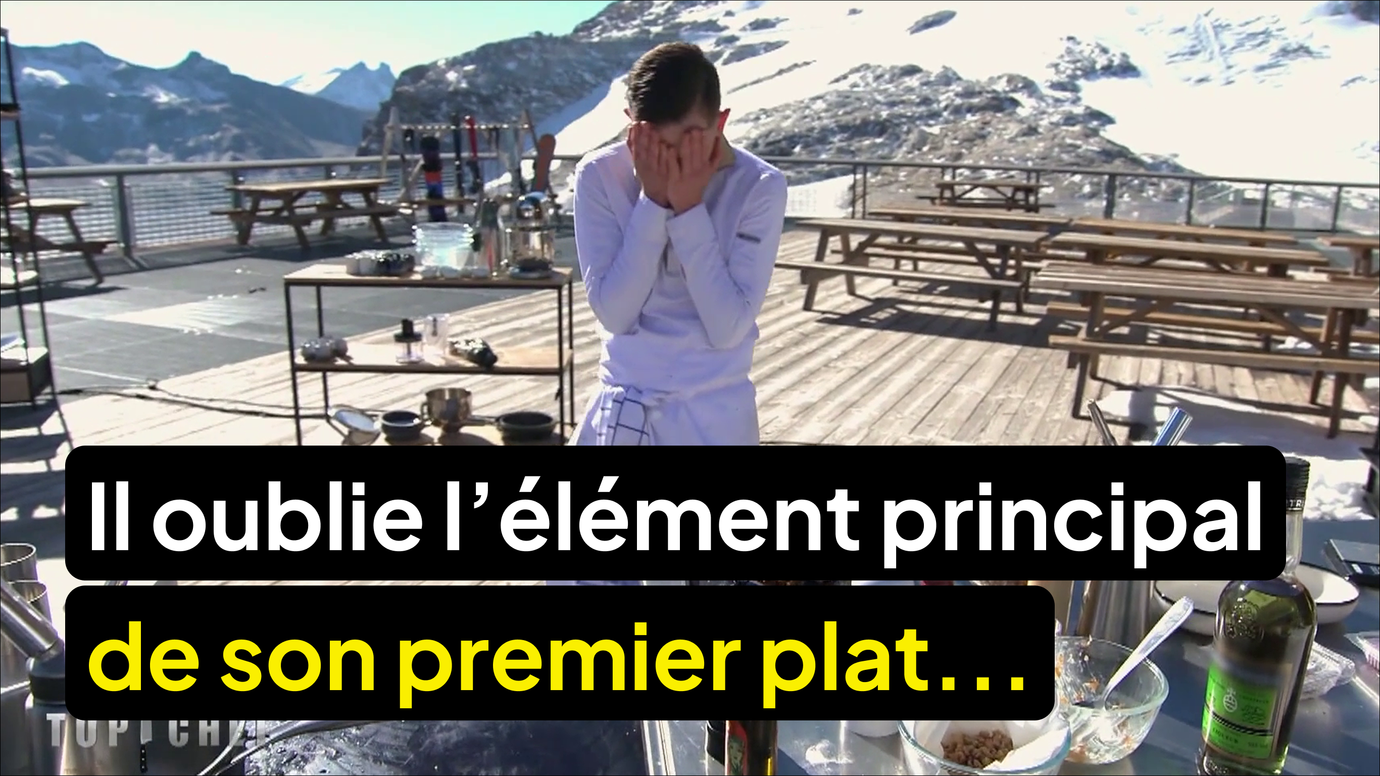 Ce candidat n’a pas eu le temps d’ajouter l’élément principal de son plat