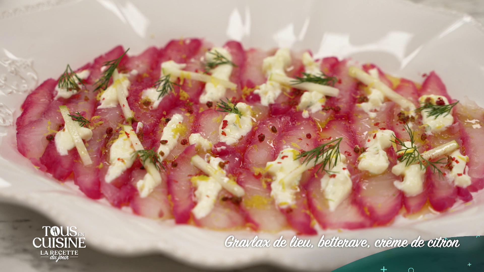 Gravlax de lieu, betterave, crème de citron