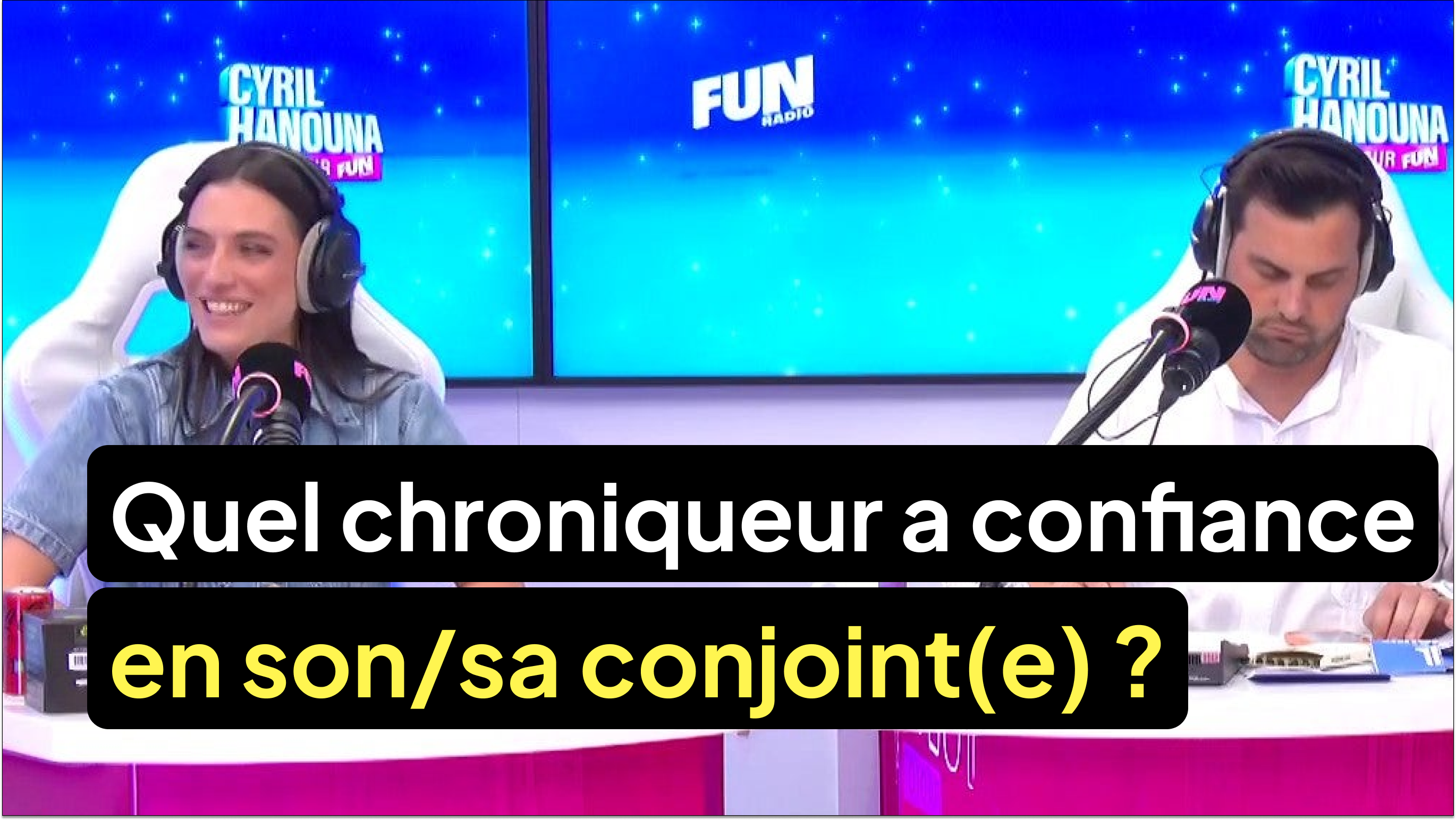 Les chroniqueurs ont-ils confiance en leur conjoint(e) ?