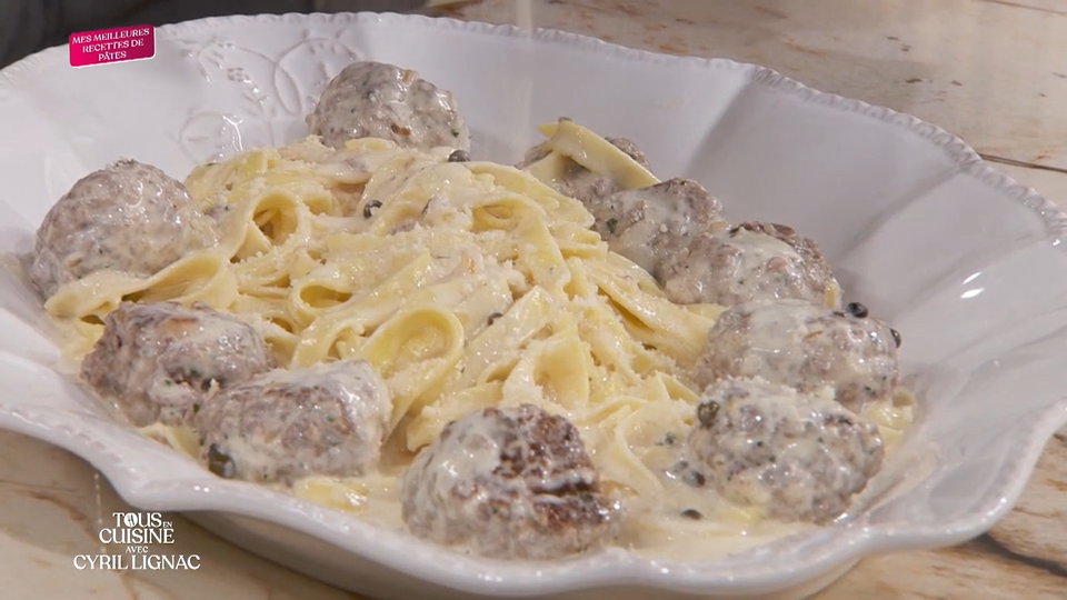 Ravioli oeuf coulant et Tagliatelles aux boulettes