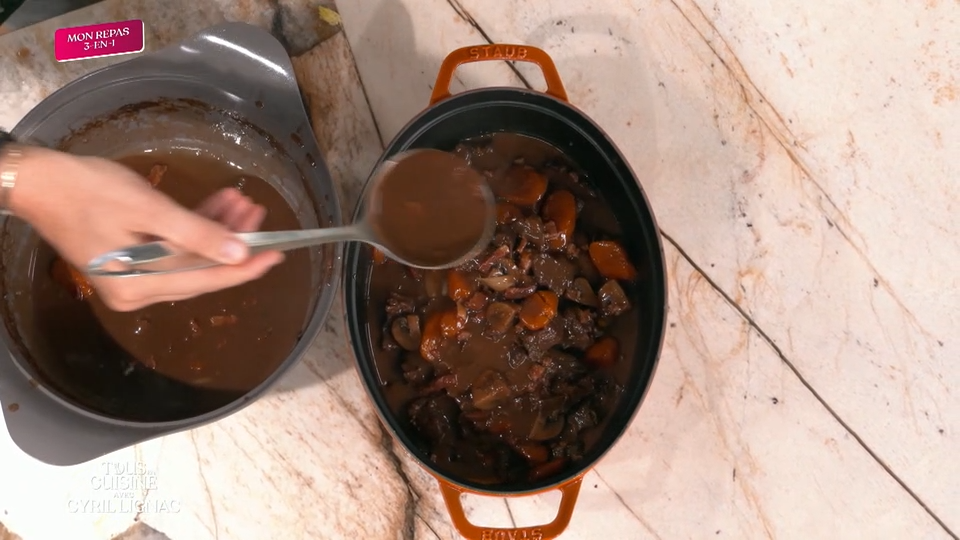 Boeuf bourguignon et souffle au chocolat