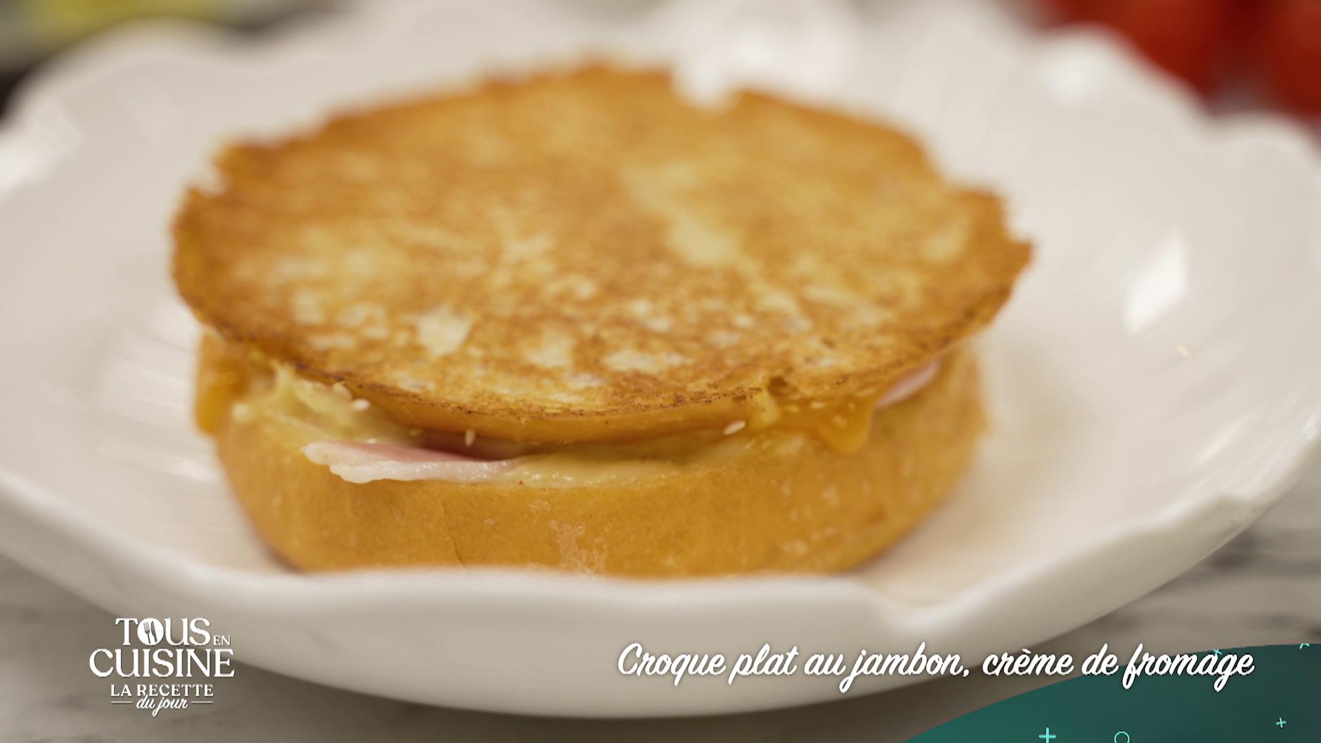 Croque plat au jambon, crème de fromage