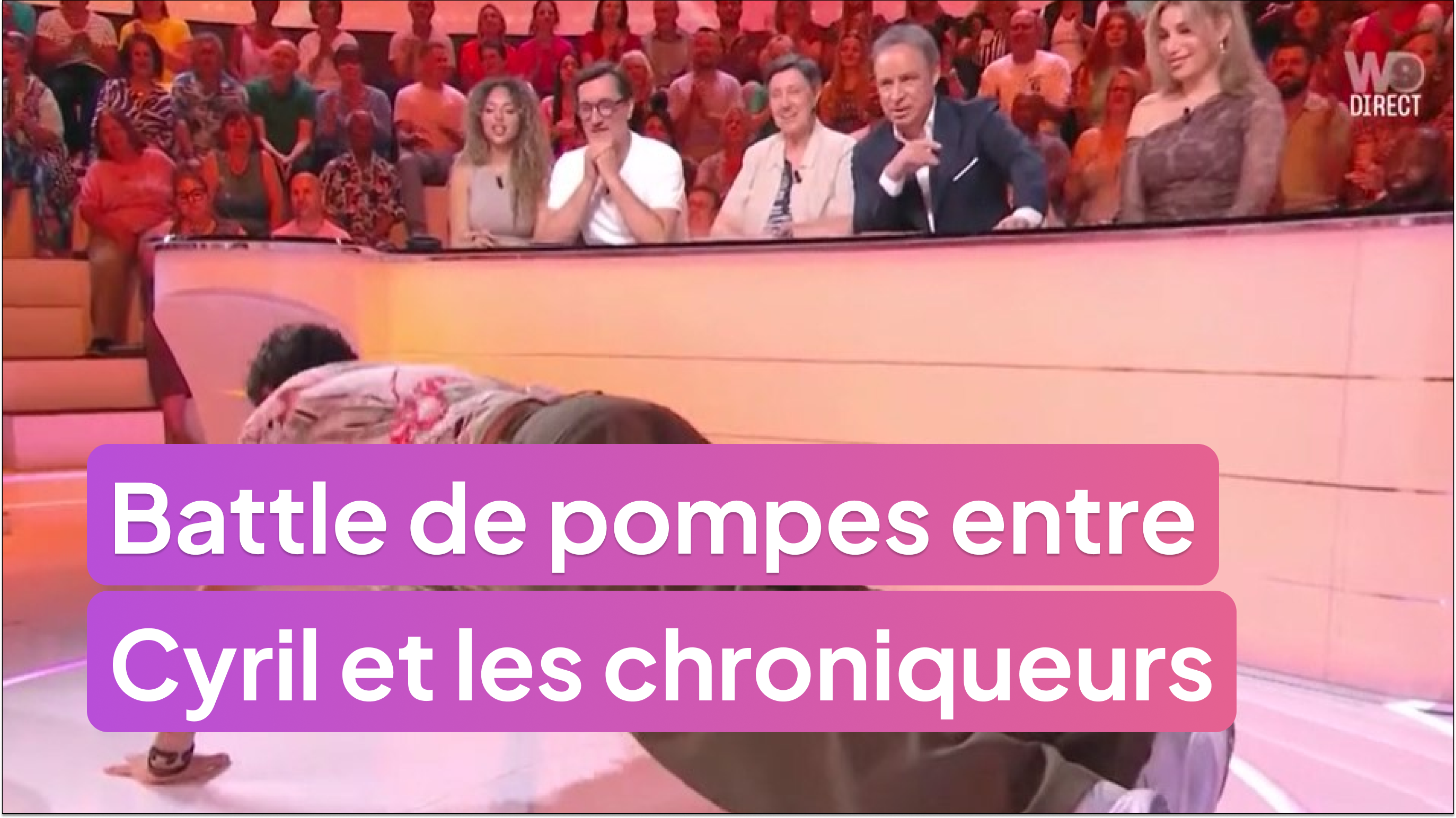 Cyril et les chroniqueurs font une battle de pompes