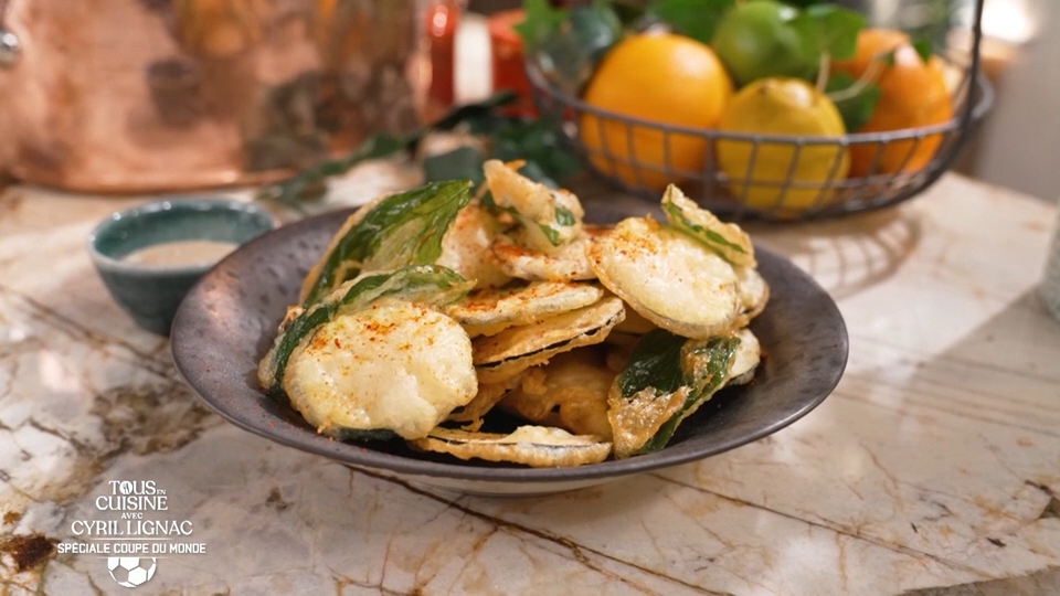 Tempura de légumes et Croque plat au jambon