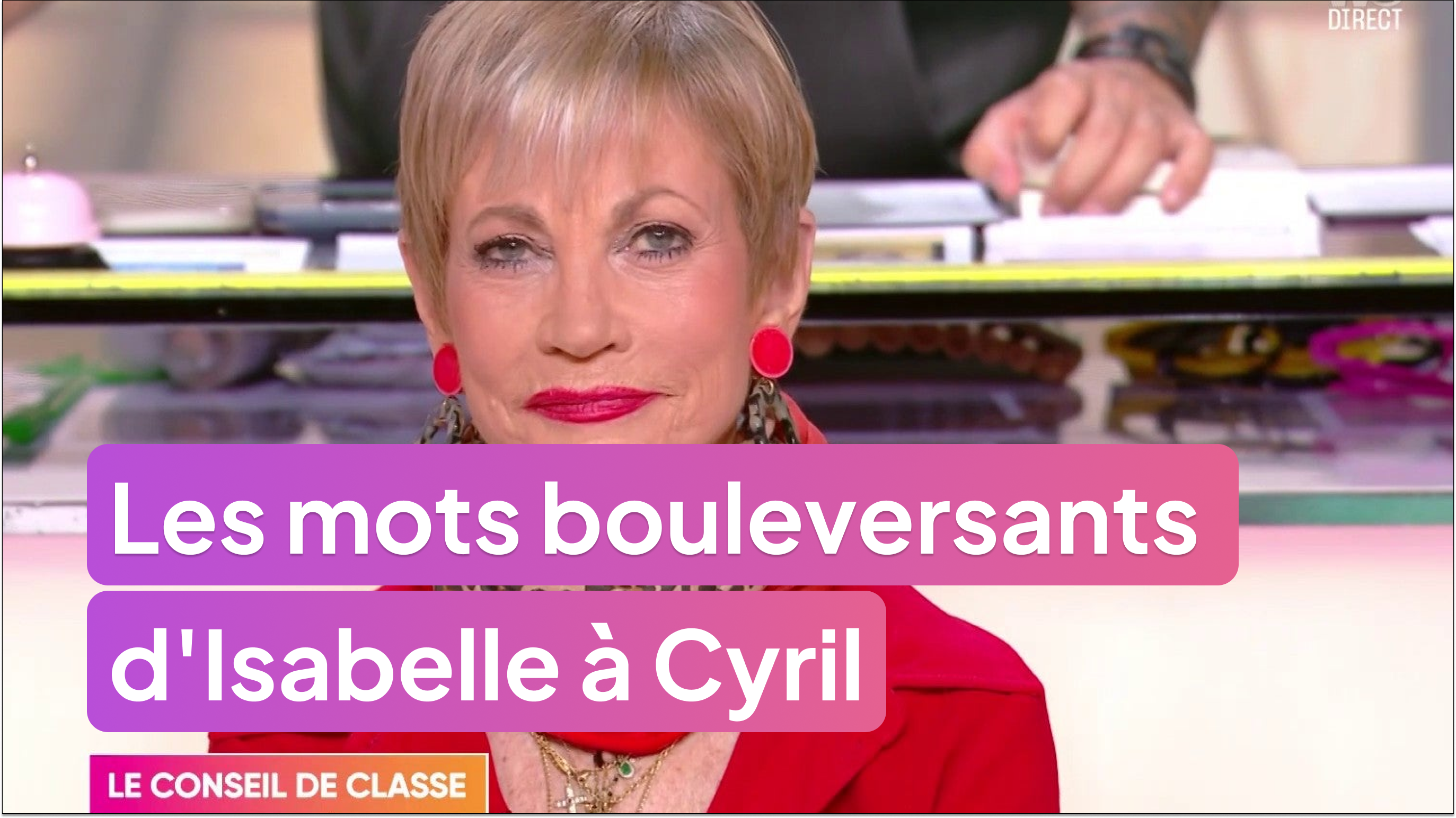 Les mots bouleversants d'Isabelle Morini-Bosc à Cyril Hanouna