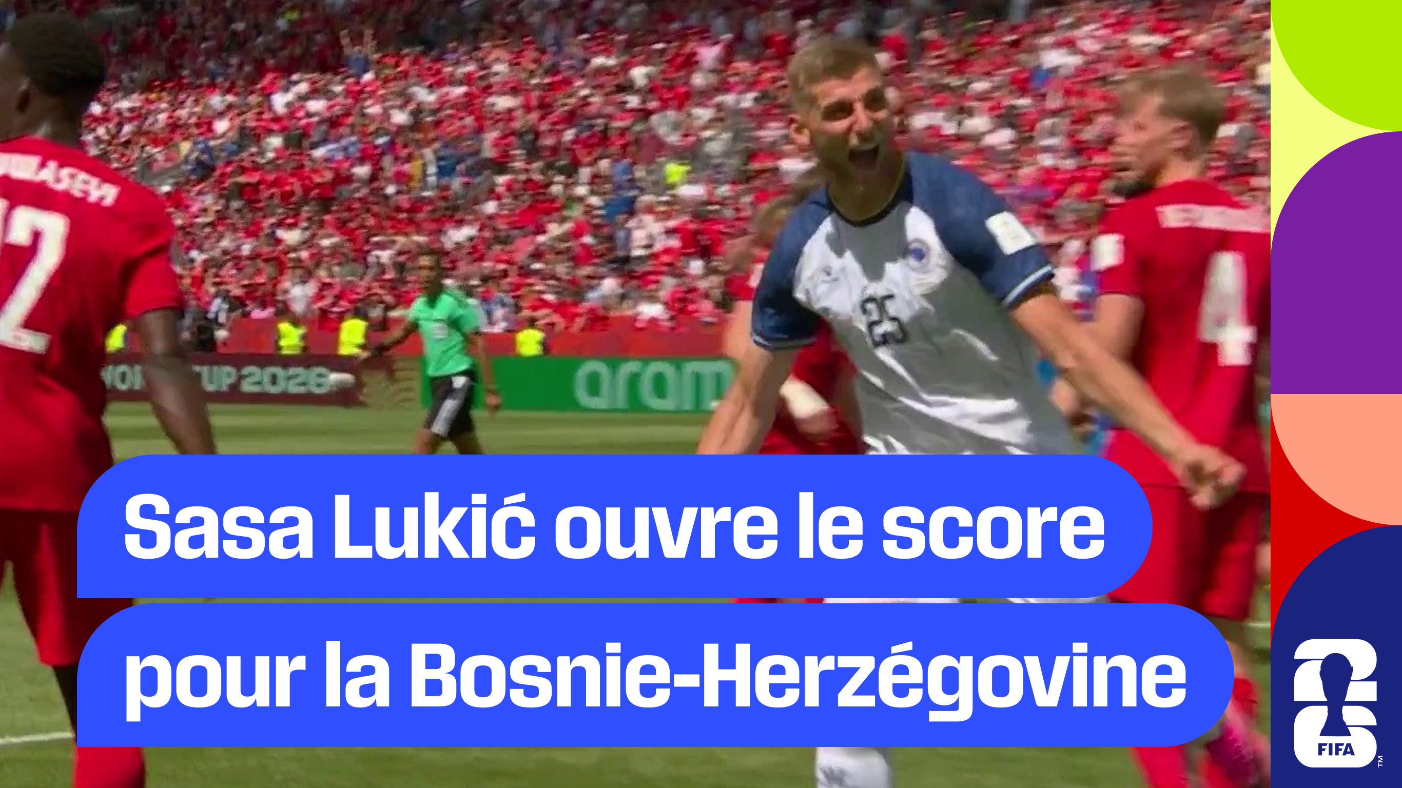 Sasa Lukić ouvre le score pour la Bosnie-Herzégovine
