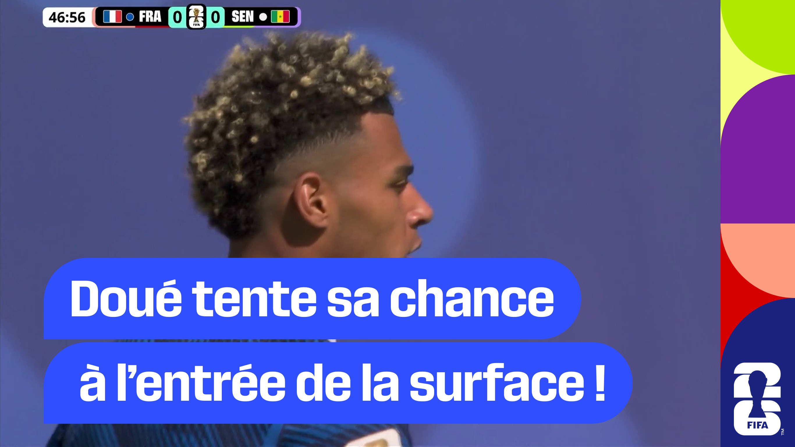 Désiré Doué tente sa chance à l’entrée de la surface !