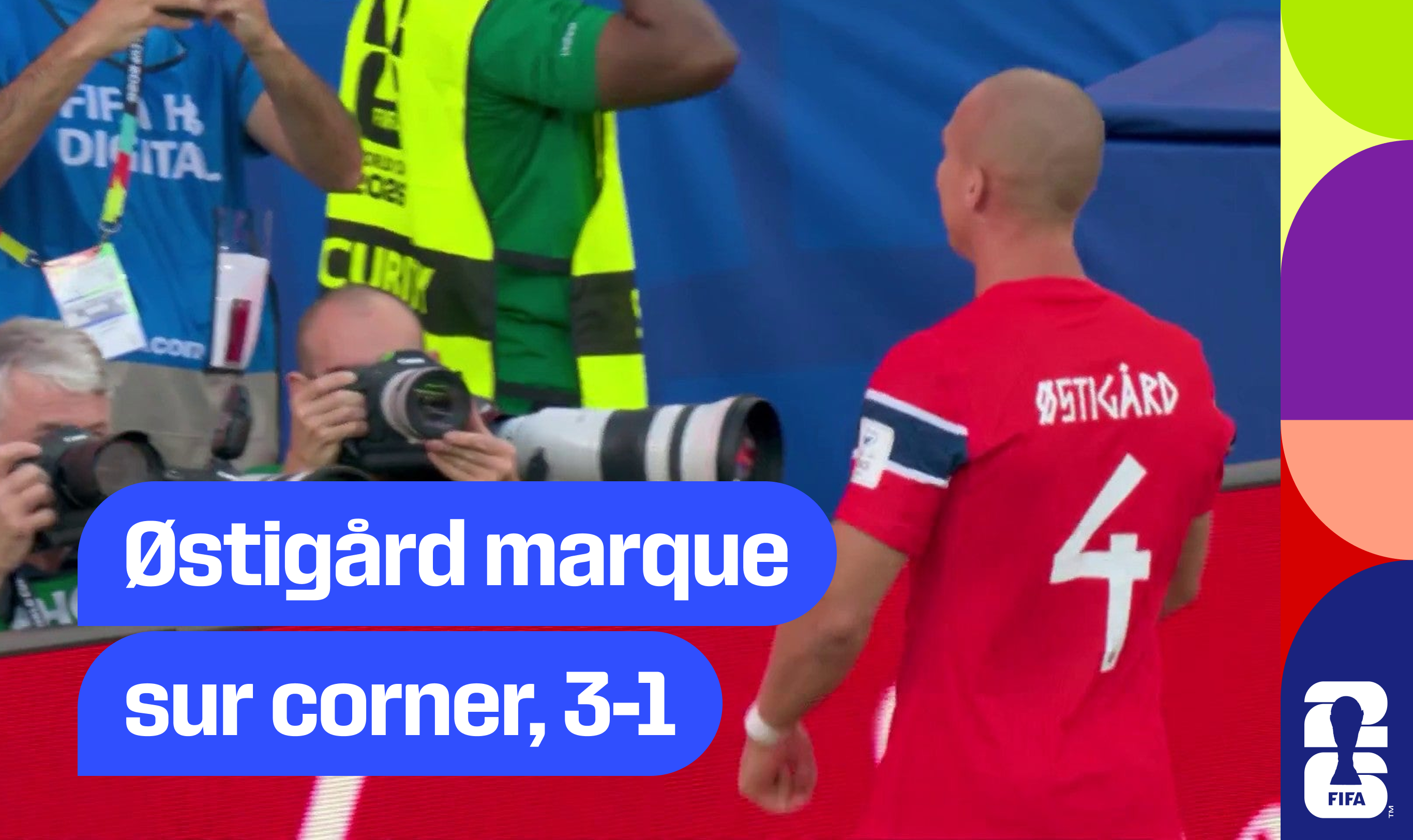 Østigård marque sur corner, 3-1 !