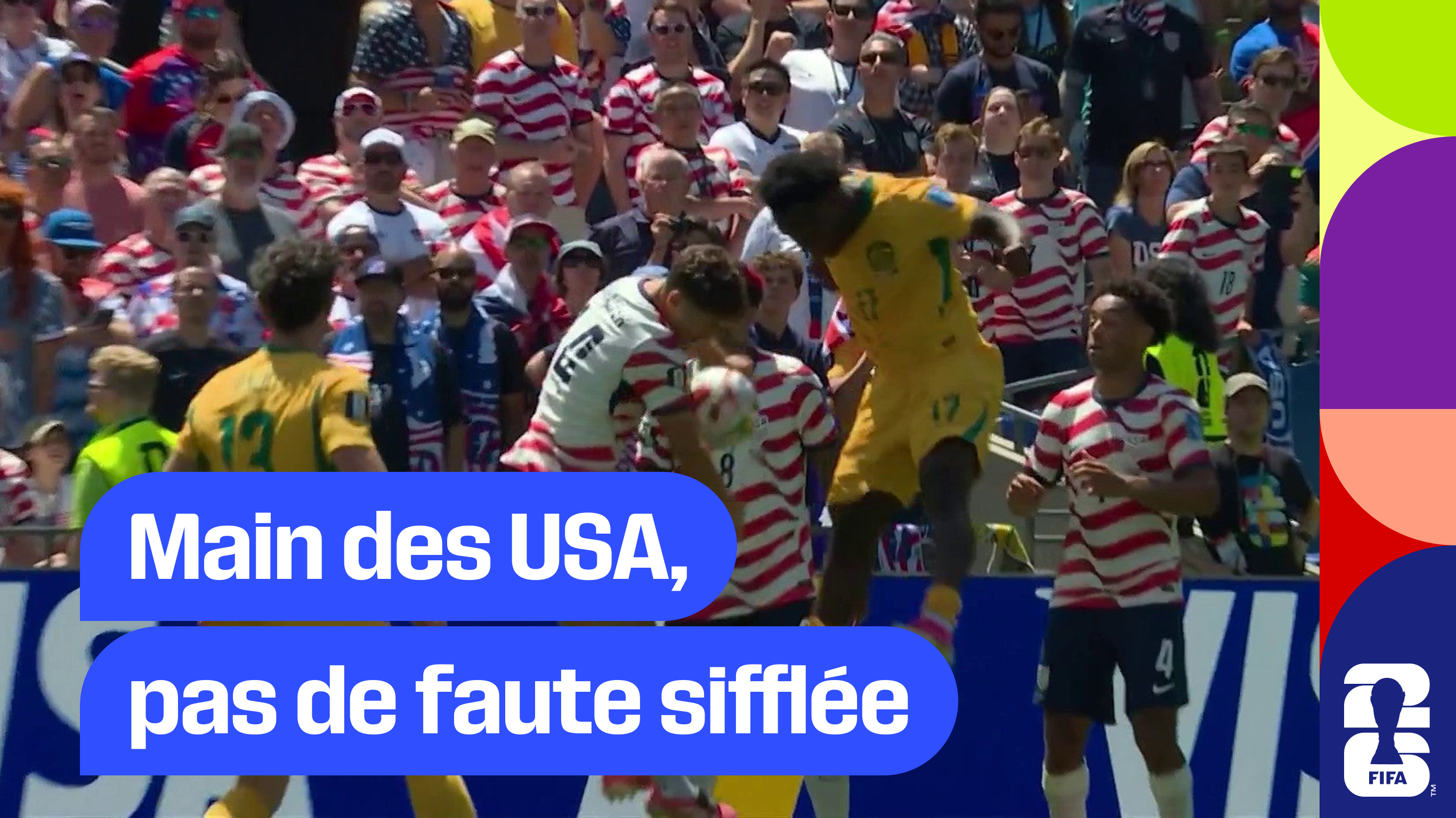 Pas de faute sifflée après une main réclamée par l'Australie
