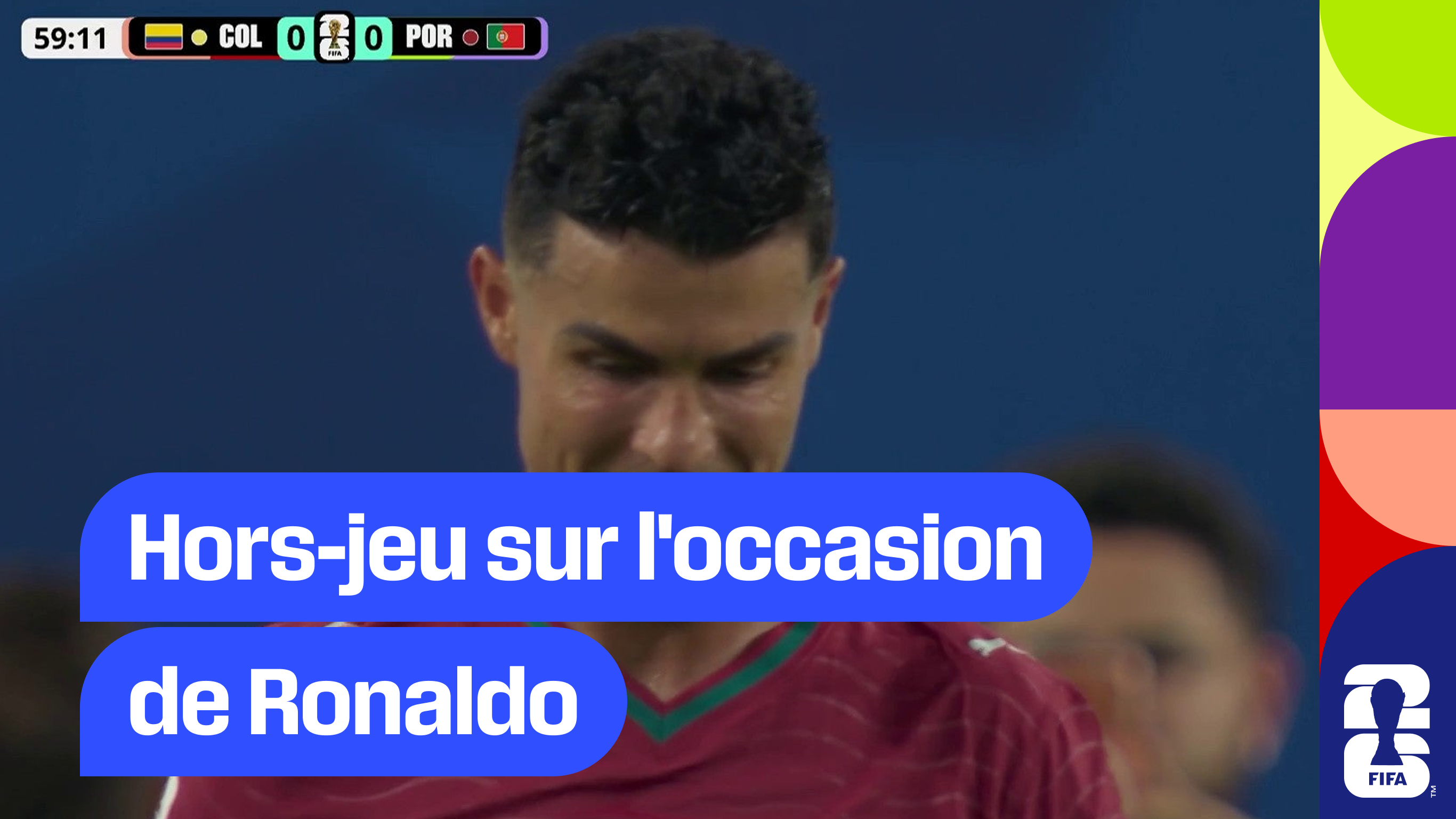 Hors-jeu sur l'occasion de Ronaldo