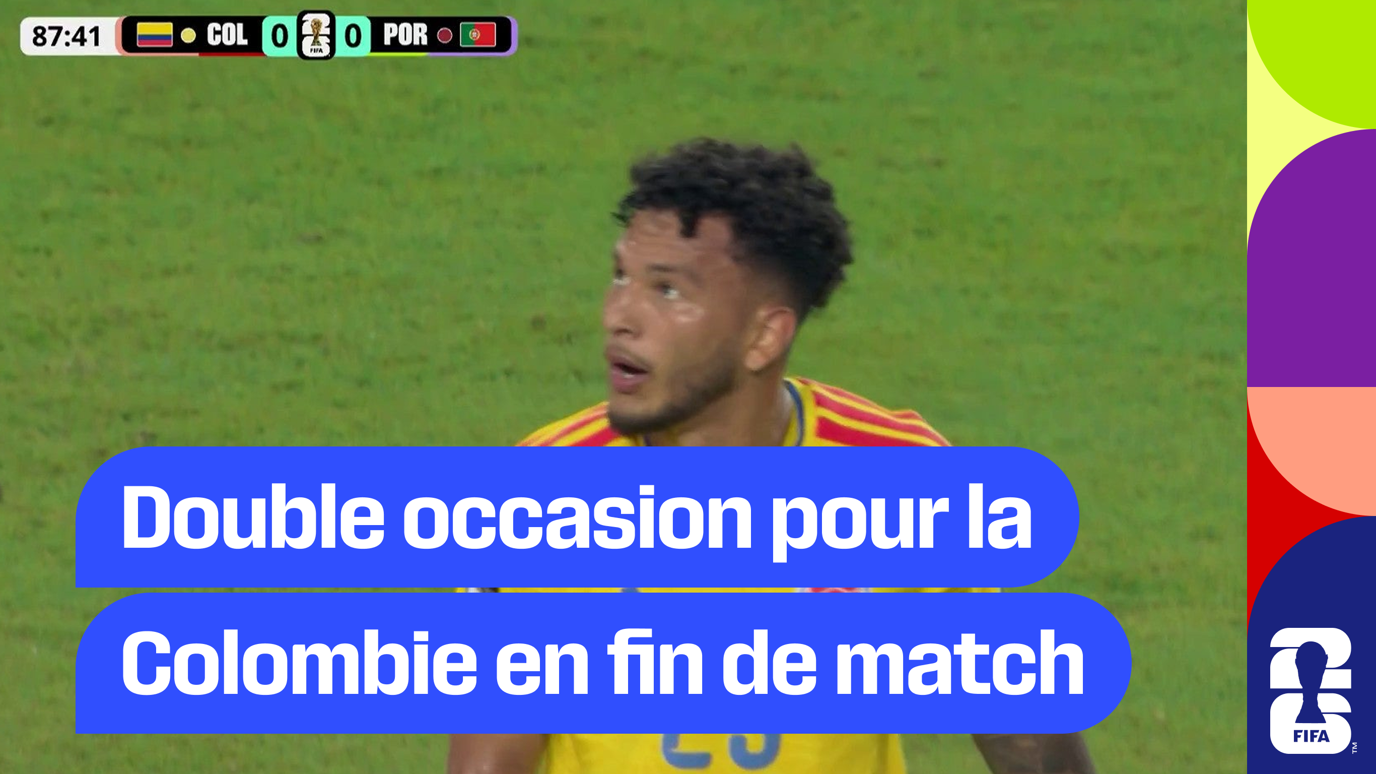Double énorme occasion pour la Colombie en fin de match