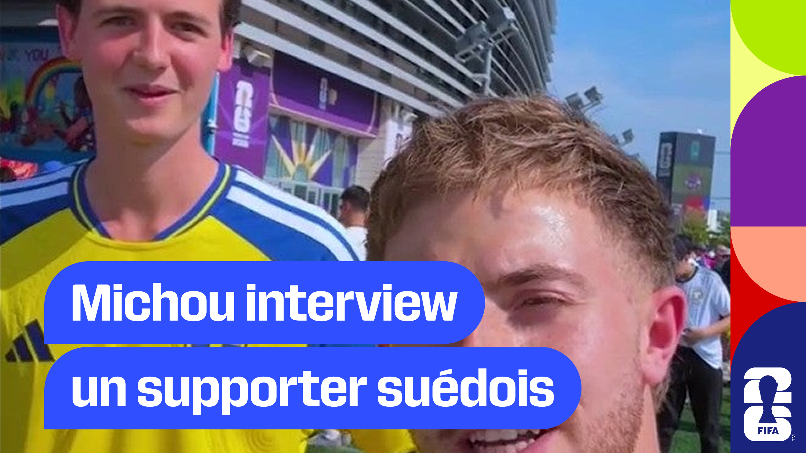 Michou interview un supporter suédois