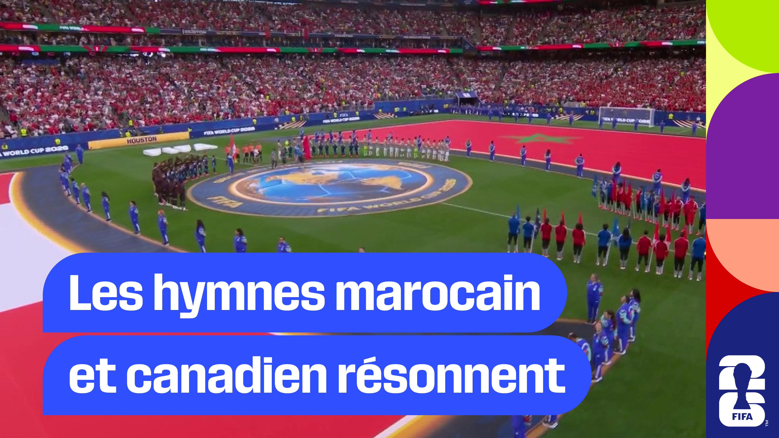 Les hymnes marocain et canadien résonnent avant le coup d’envoi de ce huitième de finale !
