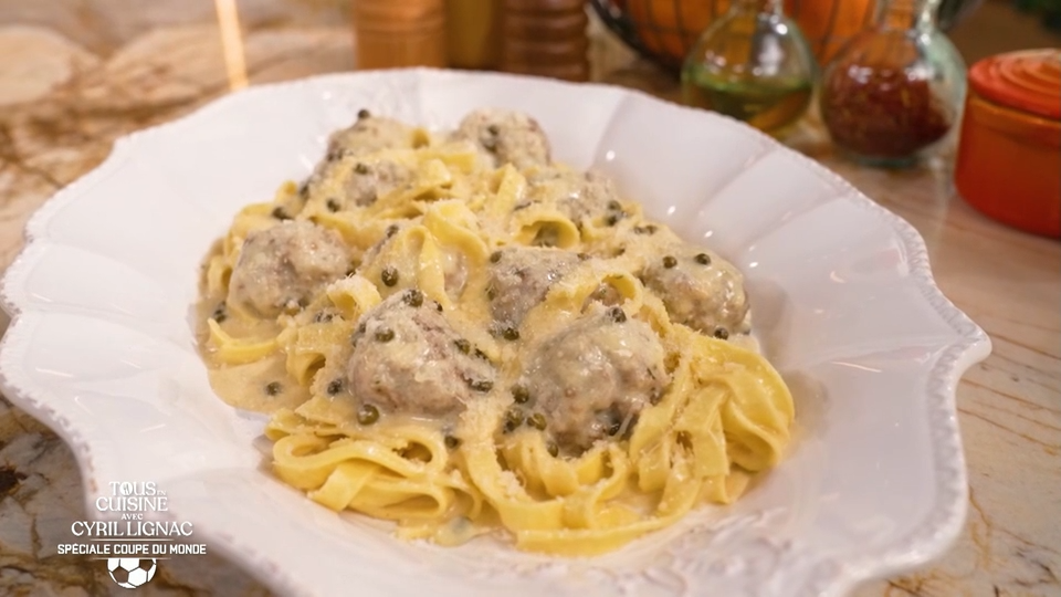 Ravioli à l'oeuf coulant et Tagliatelles boulettes de viande