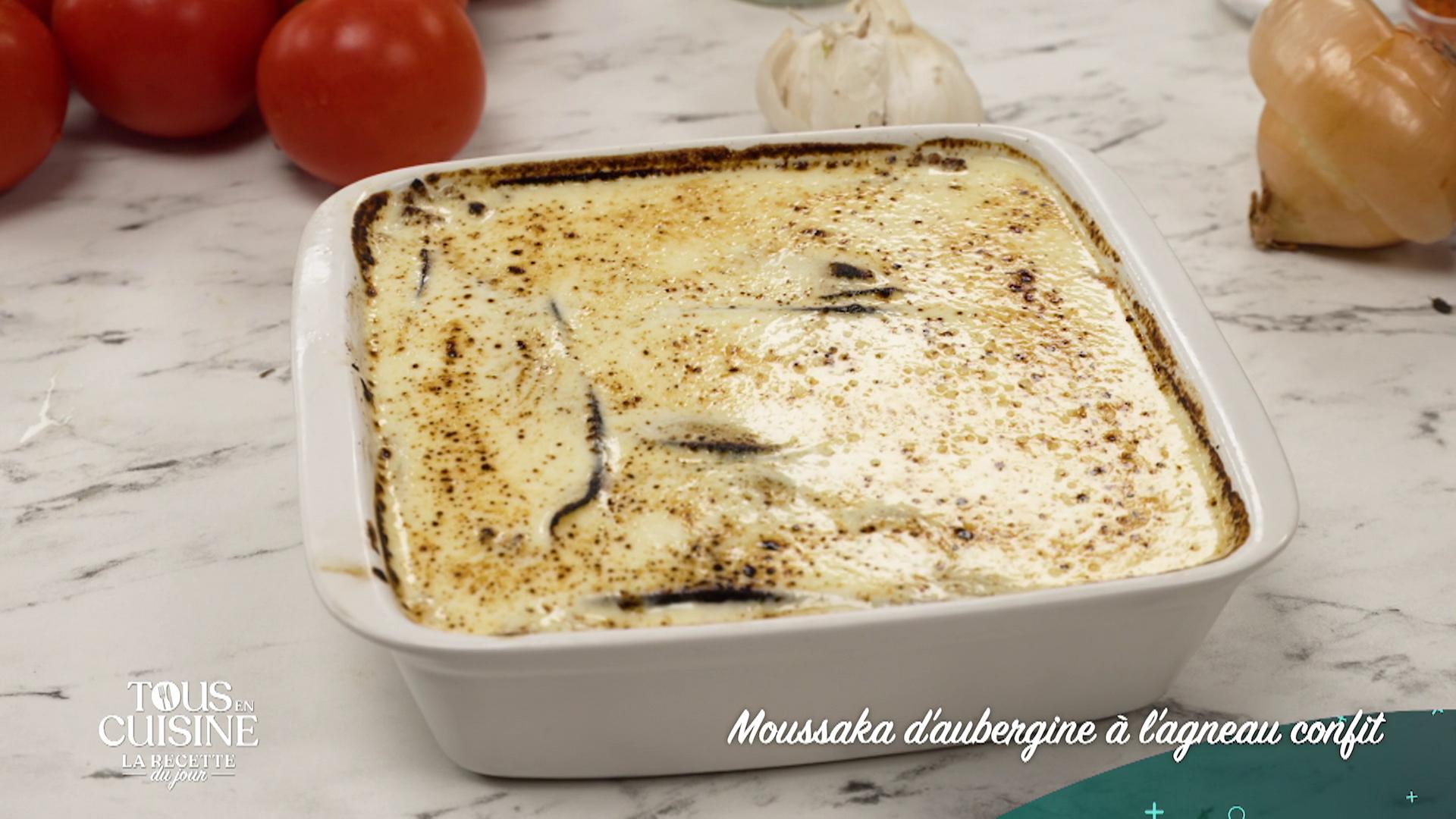 Moussaka d'aubergine à l'agneau confit