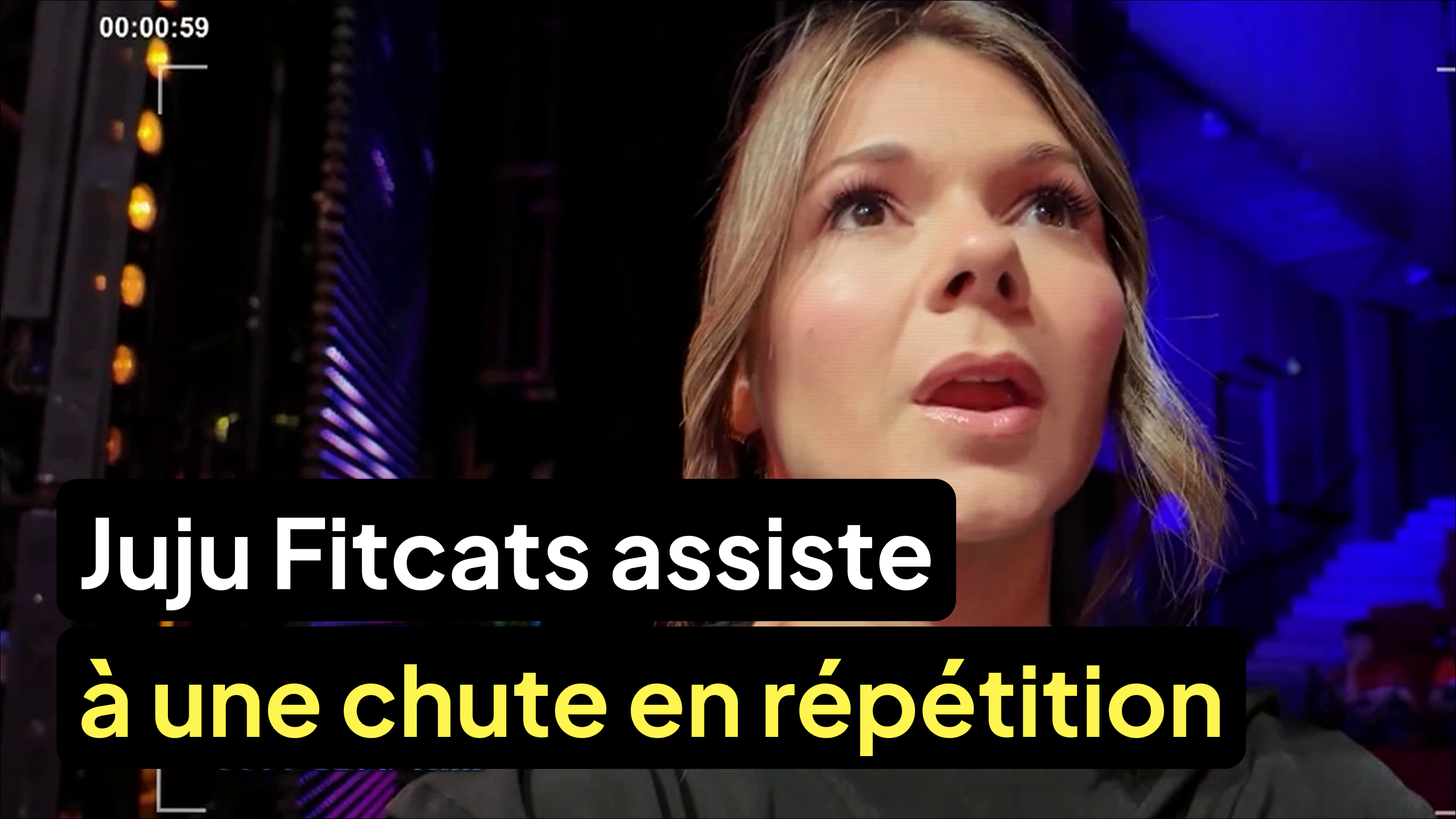 Juju Fitcats assiste à une chute en pleine répétition